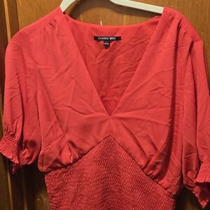 Gianni Bini V-Neck Red Blouse